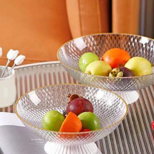 1pc Multipurpose Luxury Style Detachable & Movable Living Room Fruit Plate, Elegant Plastic Reusable Tray For Home Decor Or Serving Snacks Dessert,Kitchen,Christmas Gift Diamond pattern