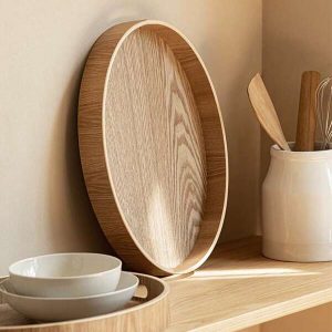 3pcs/2pcs/1pc Round Wooden Serving Tray - Perfect For Dinner Tray, Tea Tray, Bar Tray, Breakfast Tray Or Any Food Tray - Ideal For Party Or Home Decor Dining Room Tray,Kitchen,Christmas Gift Apricot