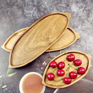 1pc, Rustic Wooden Tray - Multi-Functional Serving Platter For Coffee, Milk, Snacks, Desserts, Cheese, Tea, Bread, Fruits, And Breakfast - Perfect Kitchen Supplies And Table Decorations For Home And Restaurant Christmas Gift Primary Color