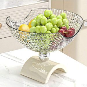 Fruit Tray Living Room Household Light Luxury High Appearance Level Coffee Table Candy Tray Dried Fruit Melon Seed Snack Tray Multi-Functional Simple Large Capacity Storage Rack Placed Tray Multicolor